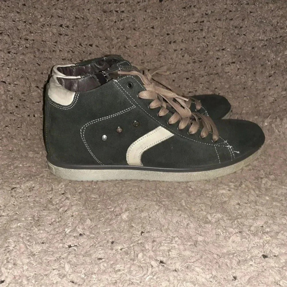 IGI&CO-Italy-Mid-Top Oiled Suede Sneakers-Side Zip-Distressed-Sz 43-Near Mint - Picture 4 of 8